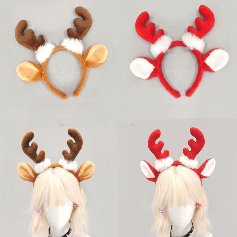 Reindeer Antlers Headband - Realistic Antler Headband Cute Soft Fabric