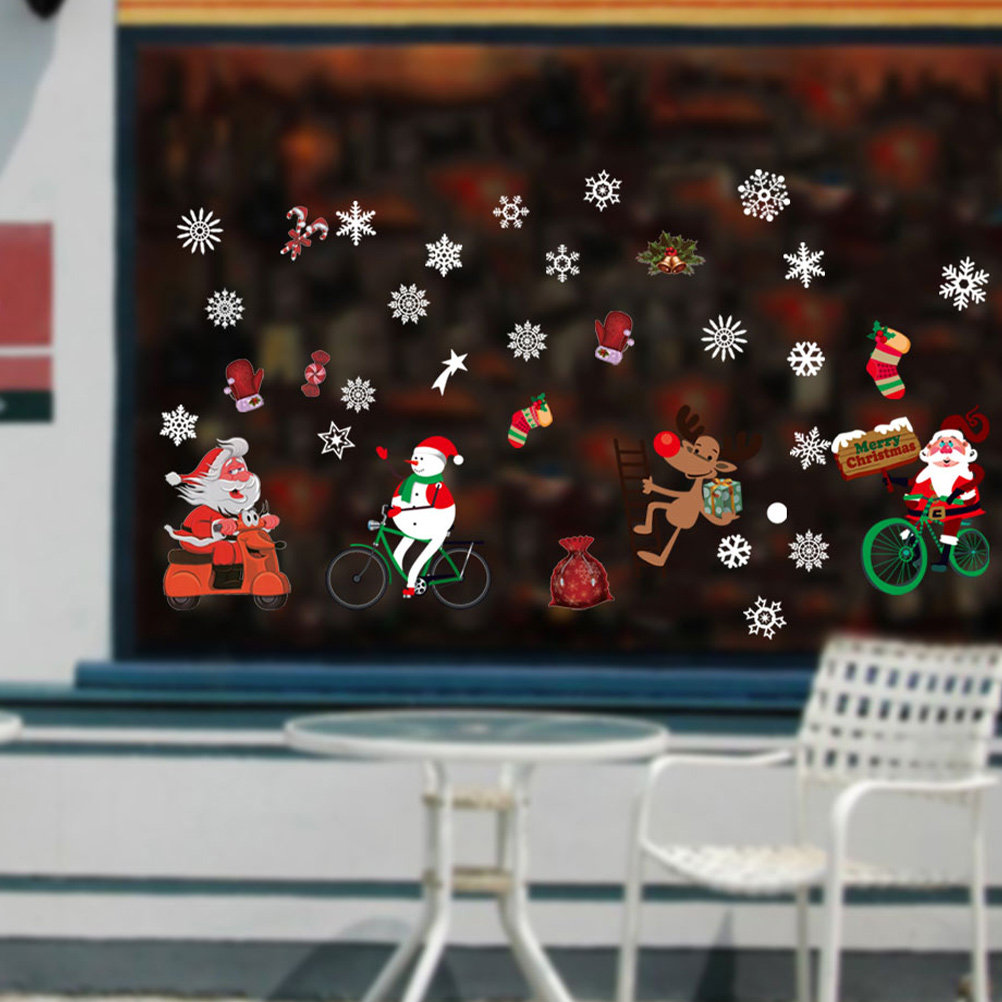 Window Winter Sticker Scene Ho - Snowflake Window Decal ulasan dan harga