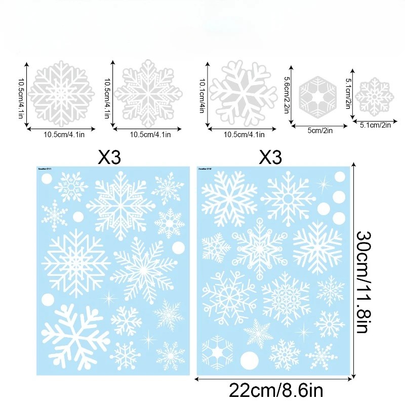 christmas window clings snowfl - Snowflake Window Decal ulasan dan harga