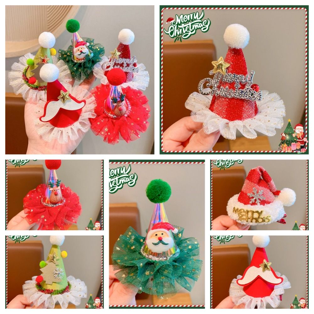 Cute Star Christmas Hair Clip  - Santa Hat Plush ulasan dan harga
