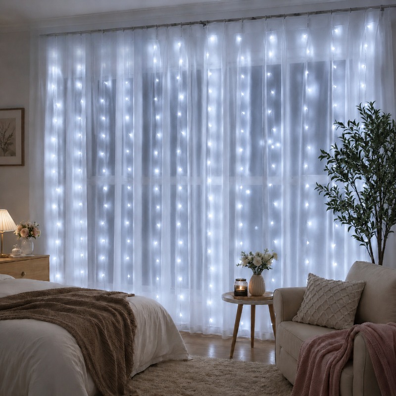 3/4/6m Curtain LED String Ligh - Led Fairy String Lights ulasan dan harga