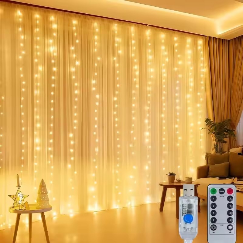 3/4/6m Curtain LED String Ligh - Led Fairy String Lights ulasan dan harga