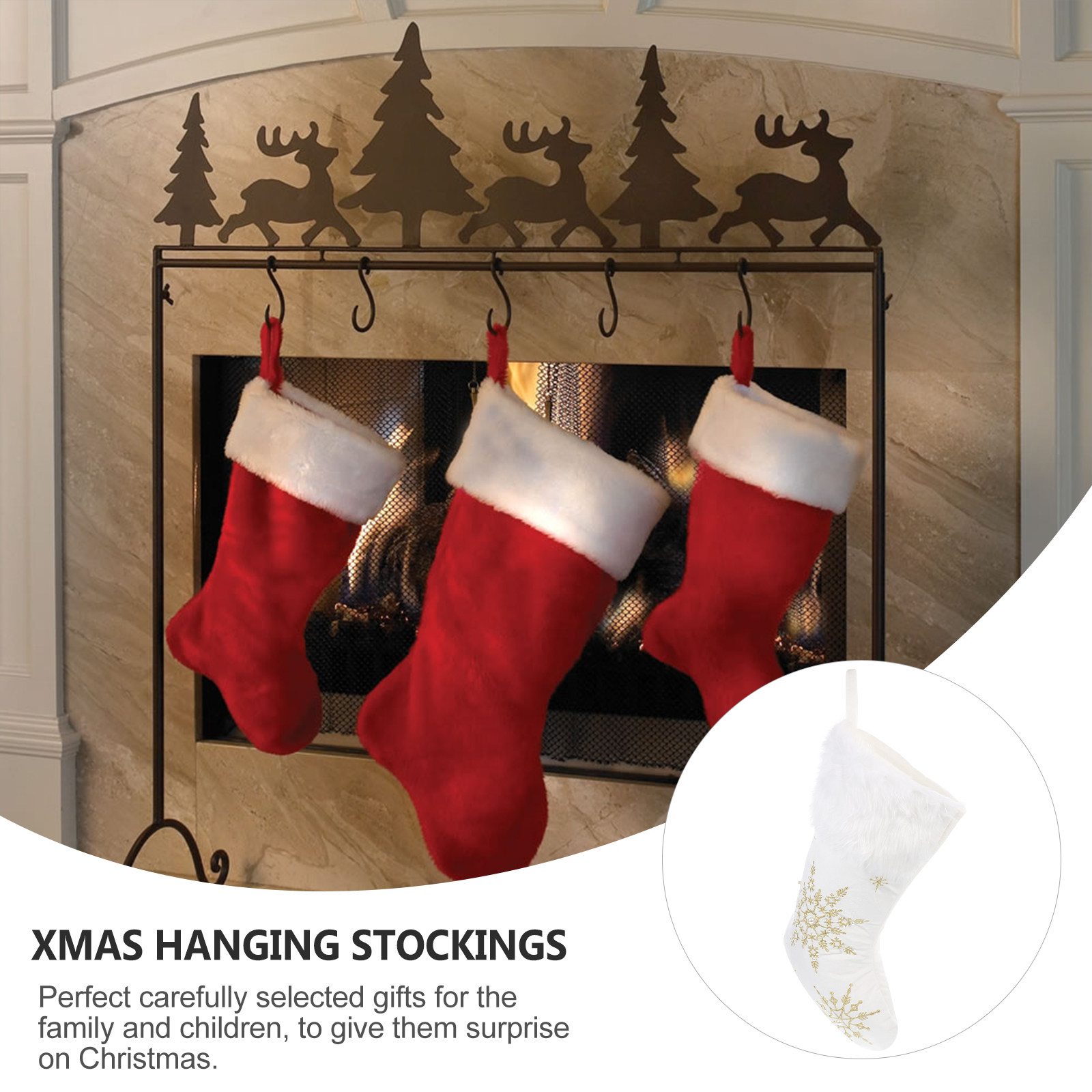 1Pcs Xmas Sock Decor Hanging P - Christmas Stocking Hanging ulasan dan harga