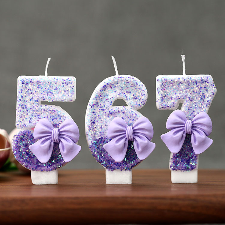 Creative Glitter Gradual Purpl - Holiday Candle Set ulasan dan harga