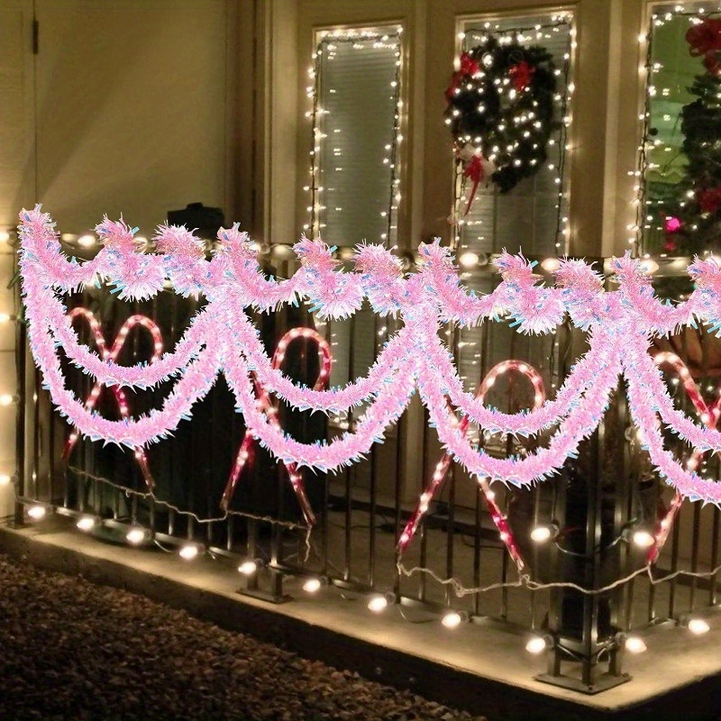 13Ft Pink Christmas Tinsel Gar - Tinsel Garland Decoration ulasan dan harga