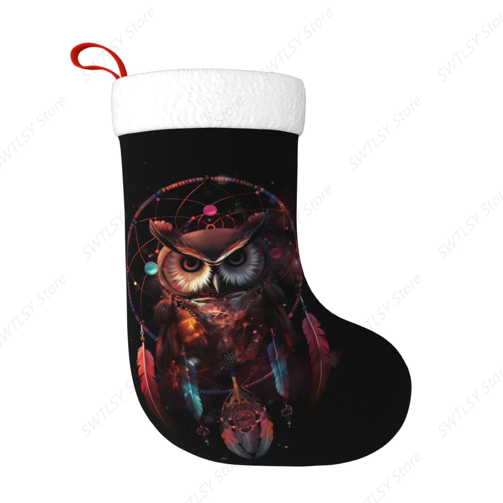 Owl Rainbow Catcher Large Chri - Christmas Stocking Hanging ulasan dan harga