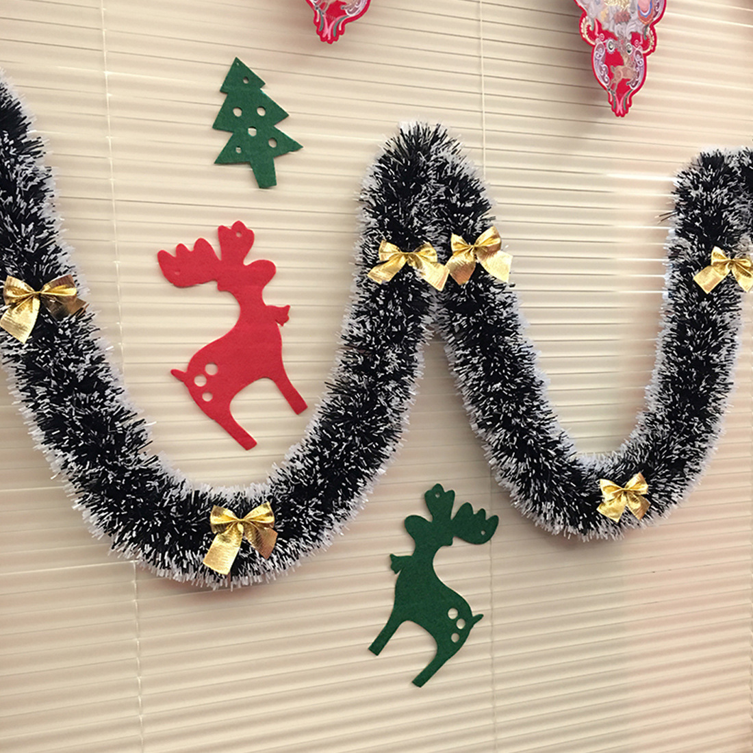 1/3/5PCS 2M Metallic Green Whi - Tinsel Garland Decoration ulasan dan harga