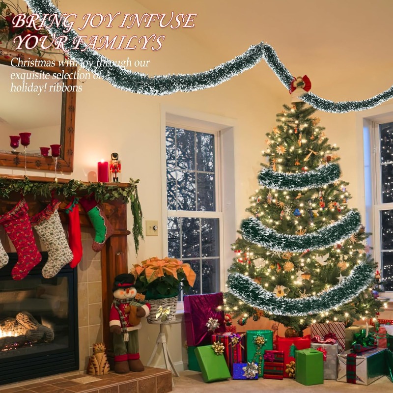 2/20m Christmas Ribbon Garland - Tinsel Garland Decoration ulasan dan harga